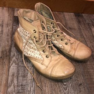 Tan lace boots